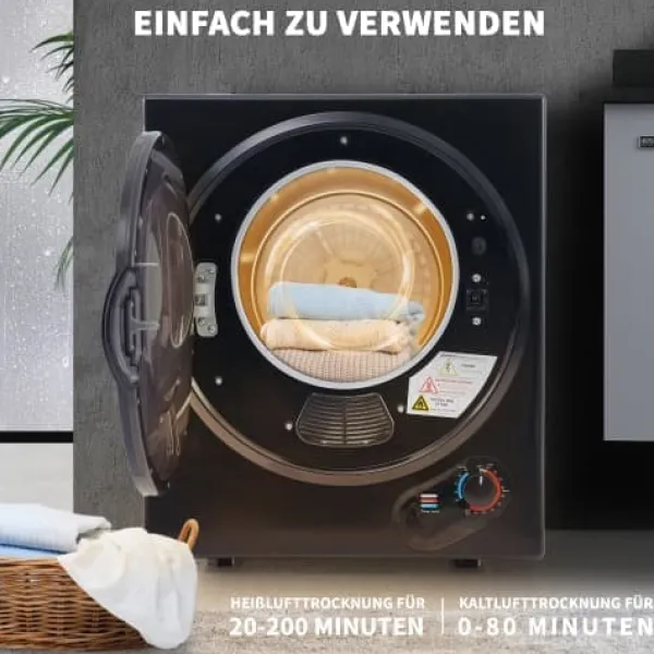 Fuleadture tørretumbler vægmonterbar 2,5 kg med timer, overophedningsbeskyttelse og PTC keramisk kogeplade Sale