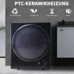 Fuleadture tørretumbler vægmonterbar 2,5 kg med timer, overophedningsbeskyttelse og PTC keramisk kogeplade Sale