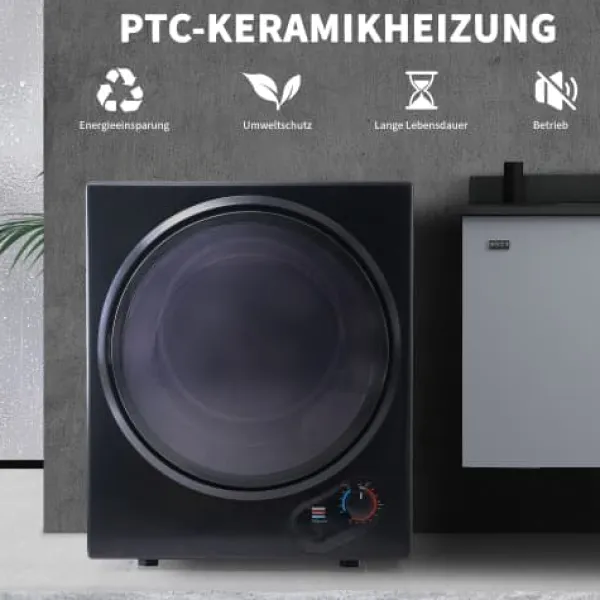 Fuleadture tørretumbler vægmonterbar 2,5 kg med timer, overophedningsbeskyttelse og PTC keramisk kogeplade Sale