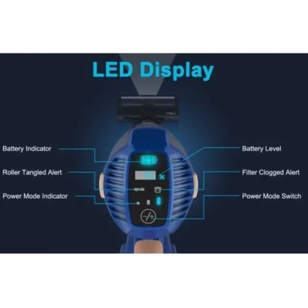 Fuleadture V11 Blå 2-i-1 Trådløs Stick Støvsuger med LED-display og HEPA-filter Hot