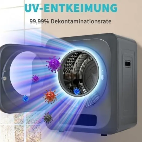 Fuleadture vægmonterbar affugter og tørretumbler 3 kg (faktisk 4 kg) 850W med 6 programmer og funktioner