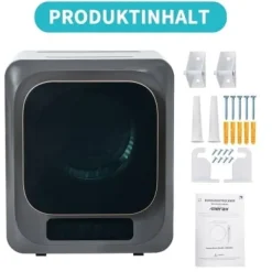 Fuleadture vægmonterbar affugter og tørretumbler 3 kg (faktisk 4 kg) 850W med 6 programmer og funktioner