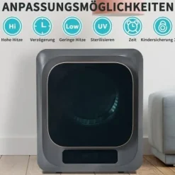 Fuleadture vægmonterbar affugter og tørretumbler 3 kg (faktisk 4 kg) 850W med 6 programmer og funktioner