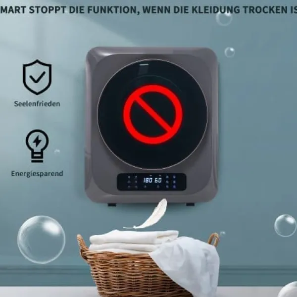 Tørretumblere>Fuleadture vægmonterbar affugter og tørretumbler 3 kg (faktisk 4 kg) 850W med 6 programmer og funktioner