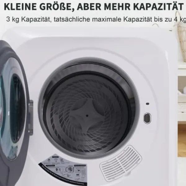 Fuleadture vægmonterbar affugter og tørretumbler 3 kg (faktisk 4 kg) 850W med 6 programmer og funktioner Clearance