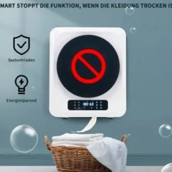 Fuleadture vægmonterbar affugter og tørretumbler 3 kg (faktisk 4 kg) 850W med 6 programmer og funktioner Clearance