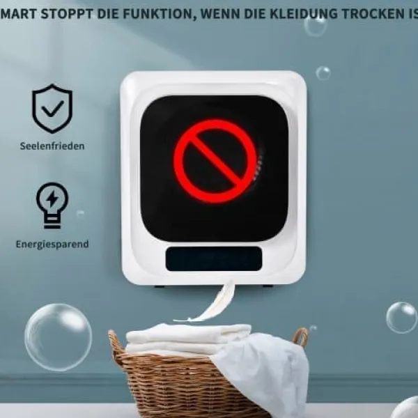 Tørretumblere>Fuleadture vægmonterbar tørretumbler 3 kg (faktisk 4 kg) 850W med 6 programmer og multifunktioner