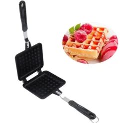 Fyrkantig våffelugnsform Non Stick-beläggning av aluminiumlegering våffelkokare med dubbla handtag Hot