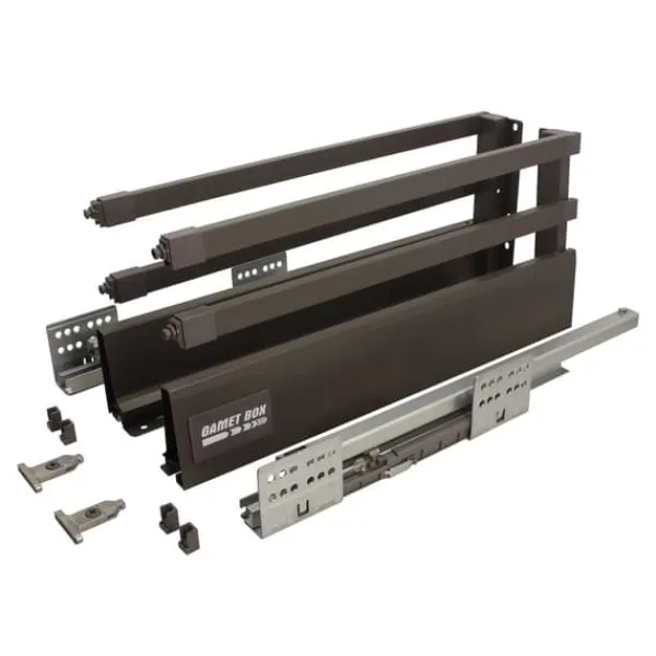 GAMET BOX2 skuffe, firkantet skinne, høj, antracit, 350 mm Best
