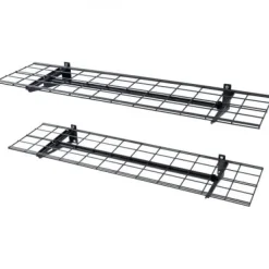 Opbevaringskroge & Hylder>Garage væghylder, 122x31,2x11,5 cm, sort, metalopbevaring