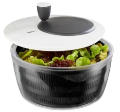 Salatslynger>GEFU Rotare salatspinner Sort, Hvid Håndsving/håndtag