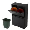Affaldssorteringsspande>Genbrugsaffaldsbeholder, 4 rum, Moderne design,sort
