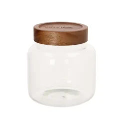 Opbevaringsdåser>Glas krukke RIVA D13xH14cm 1300ml akacietræ med låg