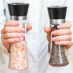Krydderikværne>Glas peber- og saltkværn 18,5 cm