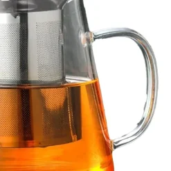 Glas tekande - 1300 ml kapacitet, varmebestandig, ergonomisk håndtag - perfekt til løse blade og blomstrende te Outlet