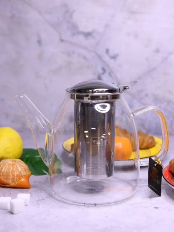 Kaffe- & Tekander>Glas tekande med metal teinfuser 1,45 l