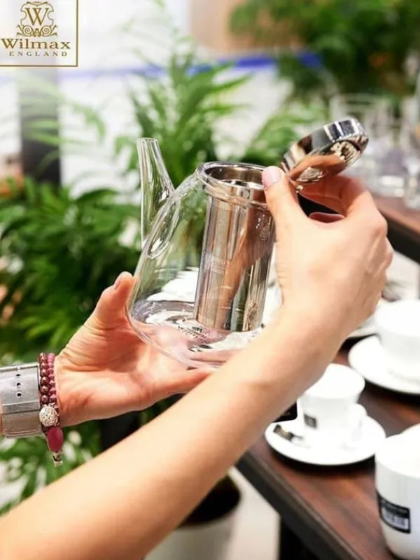 Kaffe- & Tekander>Glas tekande med metal teinfuser 1,45 l