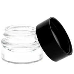 Glasbeholder, 5 ml, farveløs, med sort PP-låg x 10 Outlet