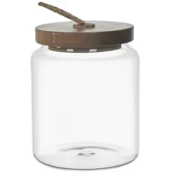 Glaskrukke med akacielåg 13 cm Outlet
