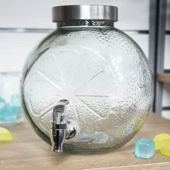 Glaskrukke med hane til drikkevarer, limonade, citron, 5,4L, ORION 143793