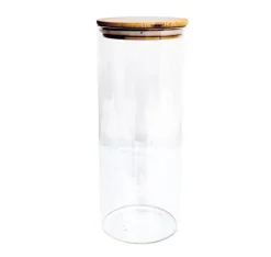Glaskrukke THERON D10xH25cm med låg