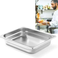 Beholdere Til Madopbevaring>GN 1/2 beholder i rustfrit stål Profi Line højde 100 mm - Hendi 801420