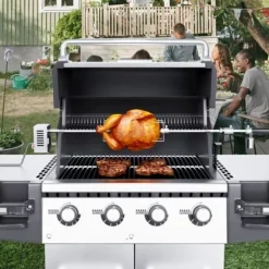 Grill Rotisserisæt, 81,3x99,1 cm, Rustfrit Stål, Elektrisk Motor Discount