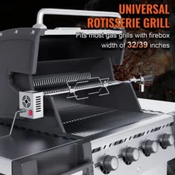 Grill Rotisserisæt, 81,3x99,1 cm, Rustfrit Stål, Elektrisk Motor Discount