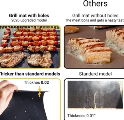 Grillmåtte med huller non-stick Sort 5-pak Best