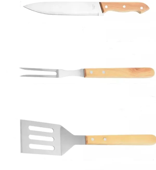 Griller>Grillsæt i træ, 4 dele