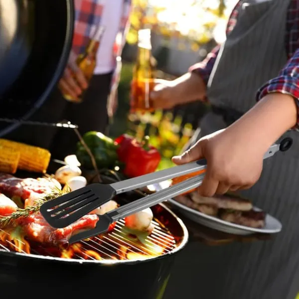 Køkkentænger>Grilltang i stål til servering og grillning 44 cm