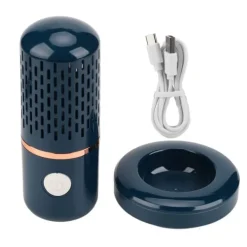 Ultralydsrenser>Grönsakstvättmaskin Multifunktion Trådlös USB Laddning Auto Kapsel Fruktrenare för kök Blå