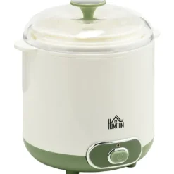 Græsk yoghurtmaskine, 1,5 liter med 2 glaskrukker og si, 20 W, til 3-5 personer, hvid Online