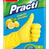Rengøringsudstyr>Gummi Husholdningshandsker L Practi Paclan Lemon