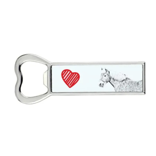 Haflinger Fohlen - oplukker med hest, personlig køleskabsåbner, unik gave til en mand fra Art-Dog