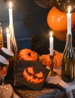 Halloween servietter med græskar - 12 stk. Size-Standard Hot