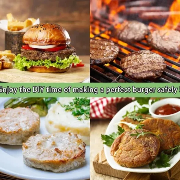 Hamburgerpresse i rustfrit stål 304 – justerbar og holdbar kødpresse, non-stick form til perfekte burgere Clearance