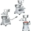 Pressere>Hamburgerpresser i aluminium med 500 mellemlægningspapirer | Diameter: 13 cm