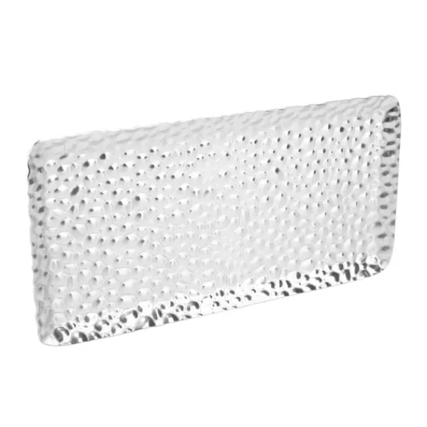 Serveringsfad & Skåle>Hamret bakke Udsøgt lugtfri serveringsbakke i rustfrit stål til stue, soveværelse, køkken, badeværelse, 19,5x9,5 cm, sølv