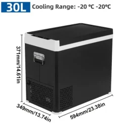 Hcalory Elektrisk køleboks, Kompressor Køleskab Mini, Kapacitet: 30L, 12V/24V 110-240V Hot