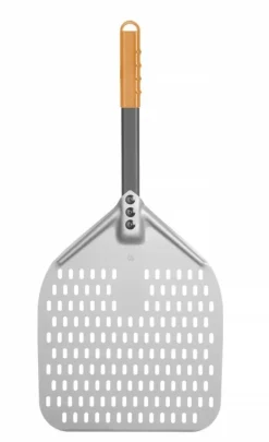 Pizzaspader>HENDI pizzaskræl, perforeret, kort håndtag, alu, 300x660mm