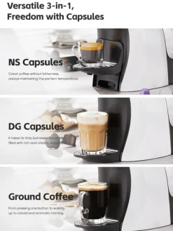 Kaffemaskiner Til God Kaffe>HiBREW H3B 2025 kapselkaffemaskine – 19 bar tryk, fungerer med 3 i 1