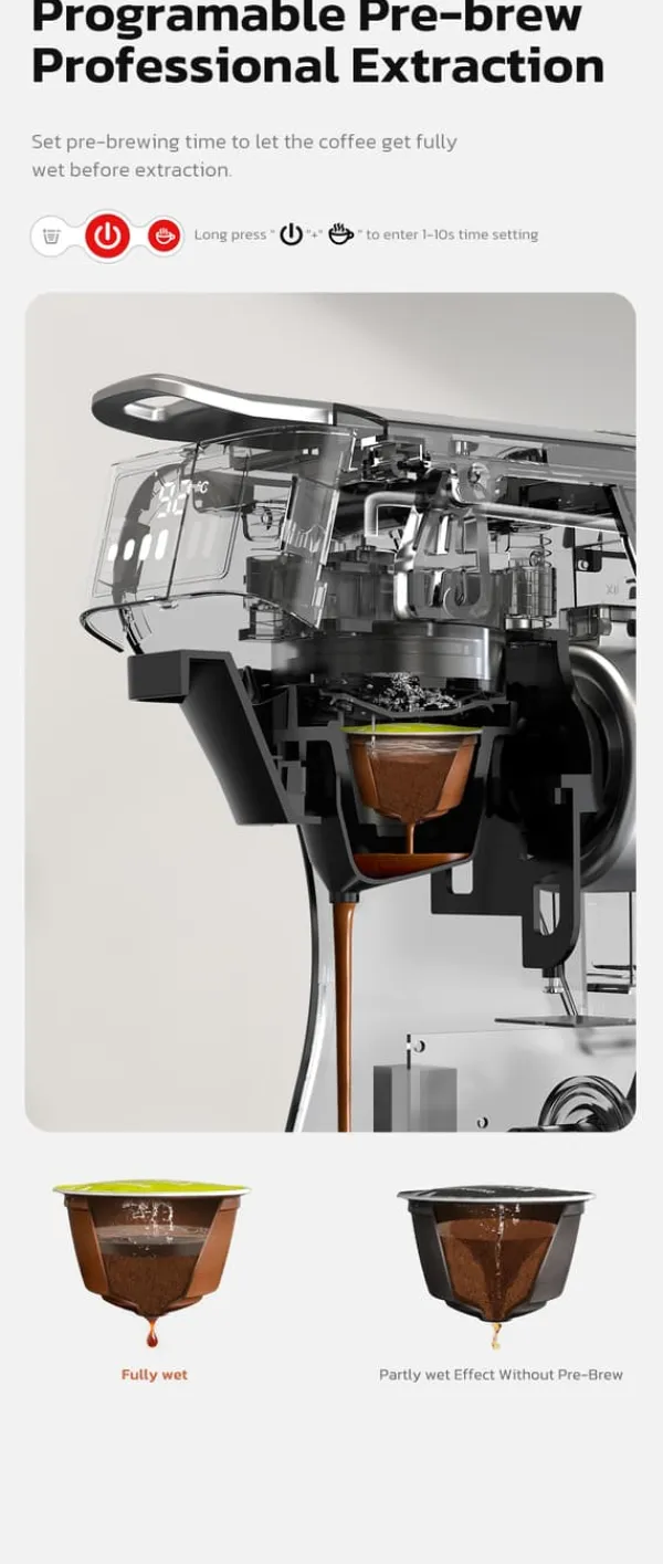 Kaffemaskiner Til God Kaffe>HiBREW H1B 6-i-1 kapselkaffemaskine med interaktiv touchskærm, 20 bar højtrykspumpe og OPV trykaflastningsventil - sort
