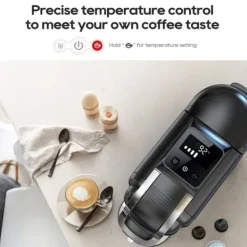 HiBREW H2C 20Bar Multifunktionel Kaffemaskine, kompatibel med Lavazza, DG, NS kaffekapsler og friskmalet kaffe - sort Hot