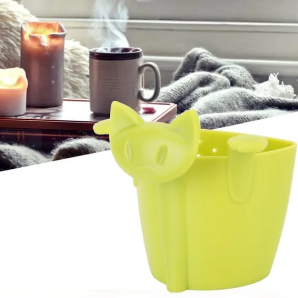 Tefiltre>Hjemmekontor Sød Kat Form Silikone Teinfuser Tesi Filter Tesæt Tilbehør Grøn
