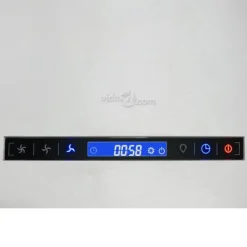 Hængende ø-emhætte med touchsensor og LED-belysning | Farve: Rustfrit stål | Størrelse: 55 cm Clearance