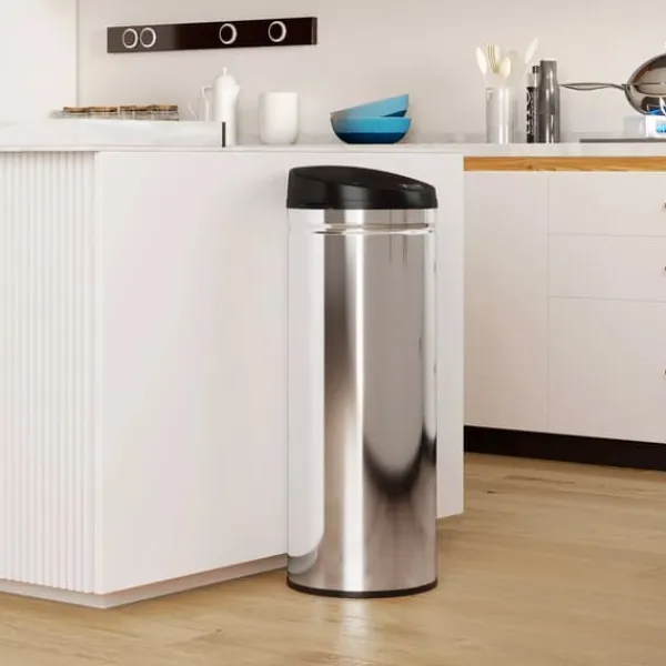 Skraldespande & Papirkurve>HOMCOM sensor skraldespand 50L, rustfrit stål, sølv, berøringsfri, soft-close