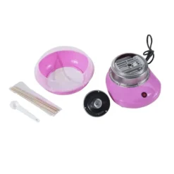 HOMCOM Sukkerspin Maskine - Kompakt Candyfloss Maker med Rustfrit Stål, PP & Lyserød Farve - Perfekt til Hjemmebrug Clearance
