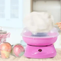 HOMCOM Sukkerspin Maskine - Kompakt Candyfloss Maker med Rustfrit Stål, PP & Lyserød Farve - Perfekt til Hjemmebrug Clearance