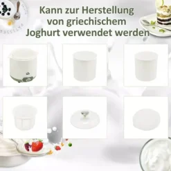 HOMCOM Yoghurtmaskine 1,5L - Hvid Plastik m. Si til Græsk Yoghurt Clearance